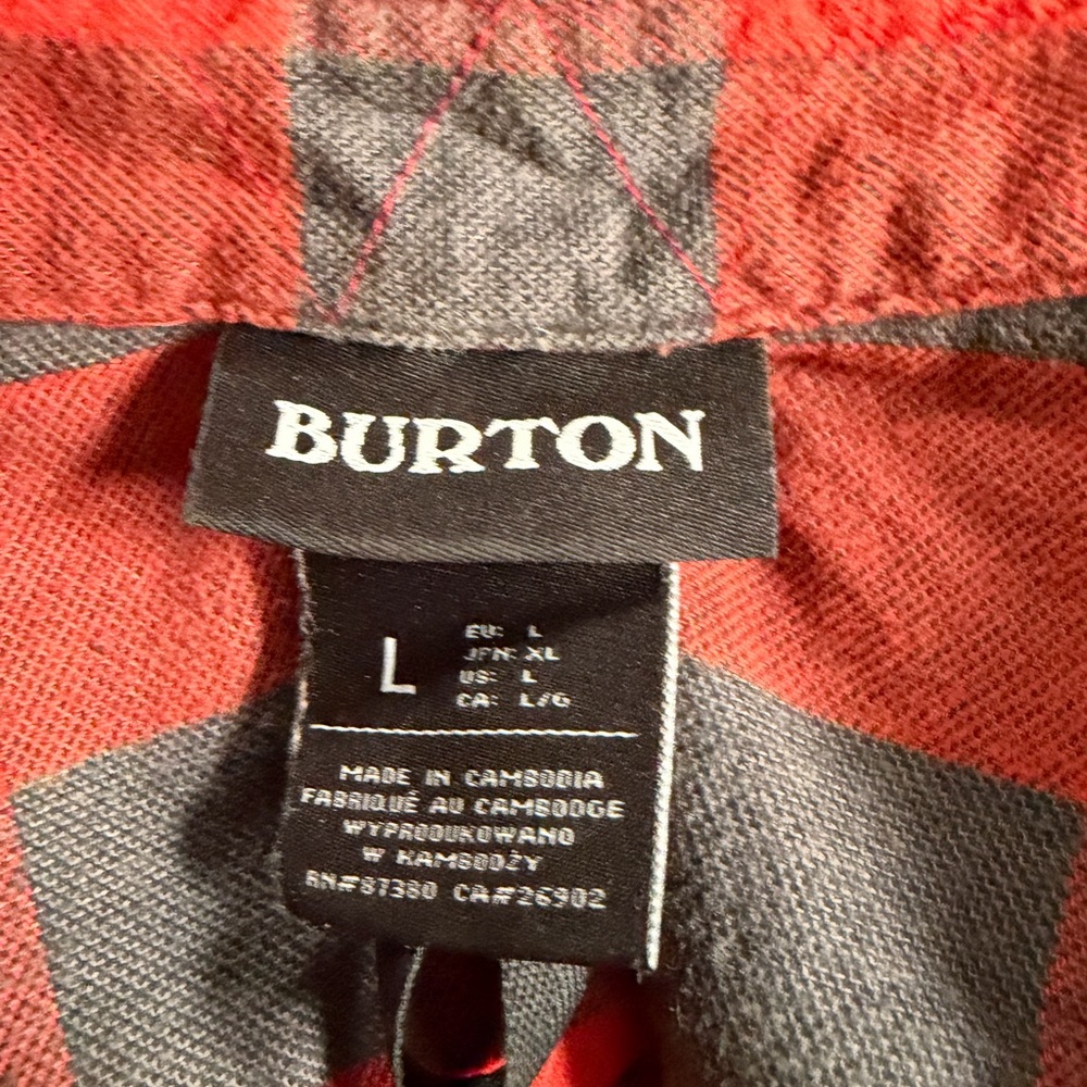 Burton Red and Gray Plaid Shirt - Picture 5 of 7